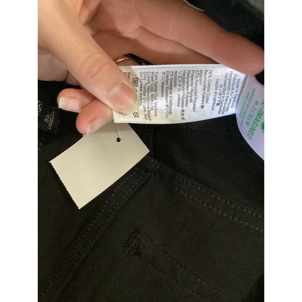 J. Crew Factory Black Essential Straight Jean in all day Stretch 30